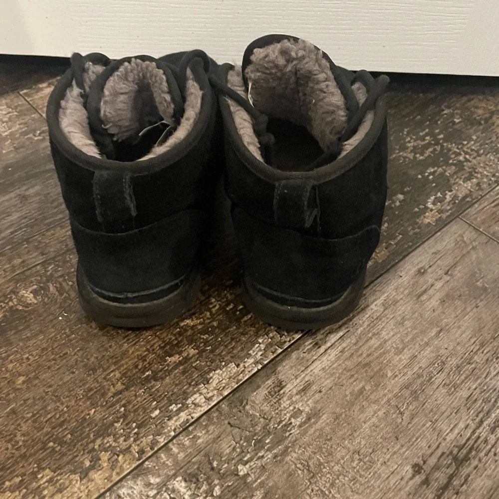 UGG Black Suede Fur-Lined Boots